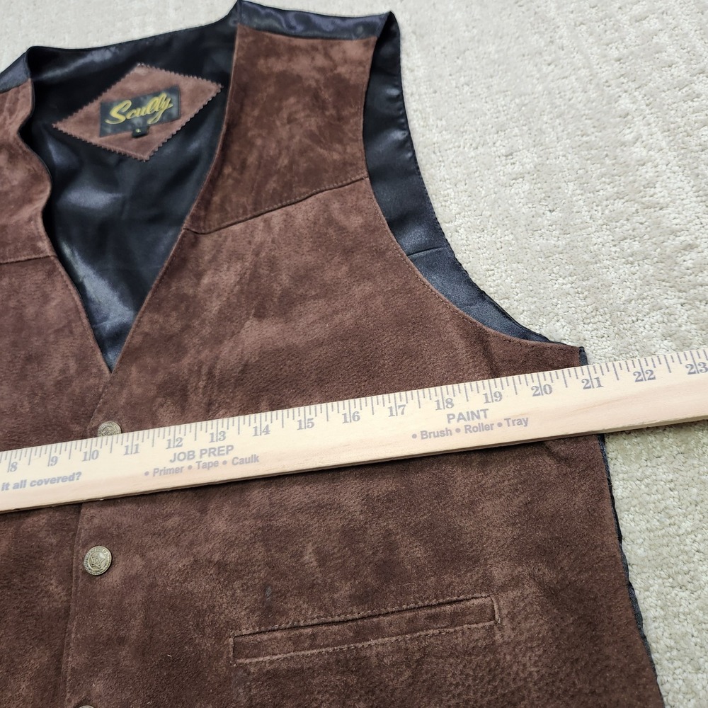 Scully Suede Leather Vest Men Large Brown Waistcoat Snap Button Western Cowboy - Picture 6 of 10